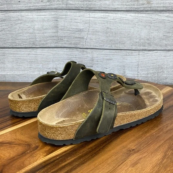 Birkenstock Gizeh Olive Green Jewel Thong Sandal Women’s Size 8 EU 39 - Picture 5 of 12